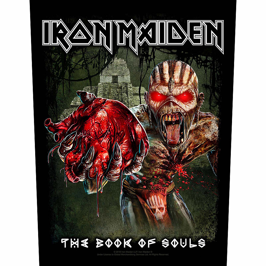 Iron Maiden nášivka na záda 30x27x36 cm, Eddie&#039;s Heart, unisex