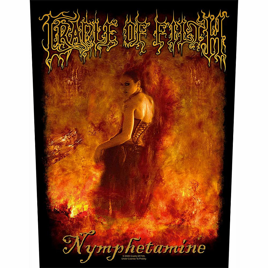 Cradle Of Filth nášivka na záda CO+PES 30x27x36 cm, Nymphetamine