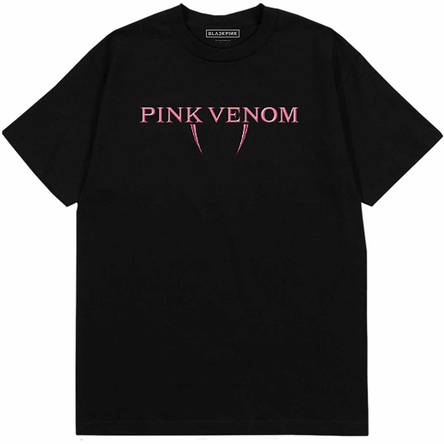 BlackPink tričko, Pink Venom Logo BP Black, pánské, velikost S