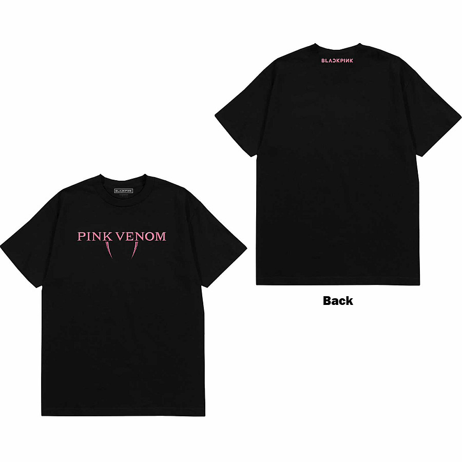 BlackPink tričko, Pink Venom Logo BP Black, pánské, velikost M