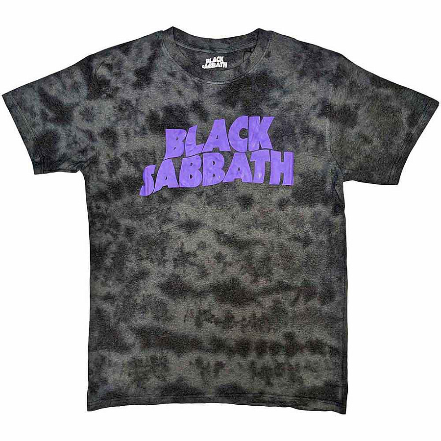 Black Sabbath tričko, Wavy Logo Dye Wash Eco Black, pánské, velikost XL