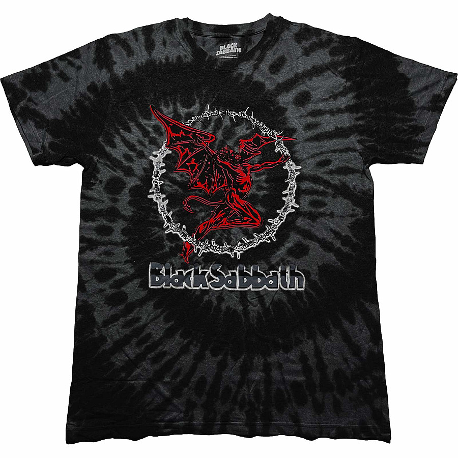 Black Sabbath tričko, Red Henry Dip Dye Wash Black, pánské, velikost L