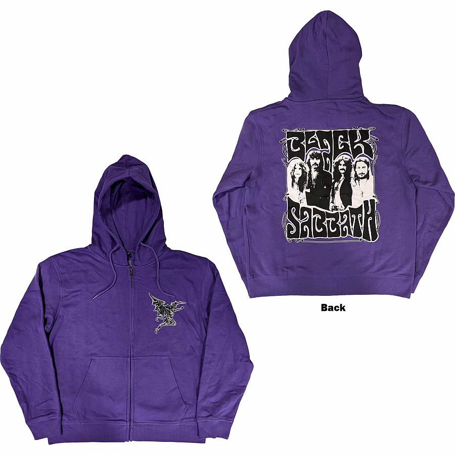 Black Sabbath mikina, Henry Pocket Logo Zipped BP Purple, pánská, velikost XXL
