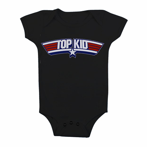 Top Gun kojenecké body tričko, Top Kid Body Black, dětské, velikost M velikost M (6 měsíců)