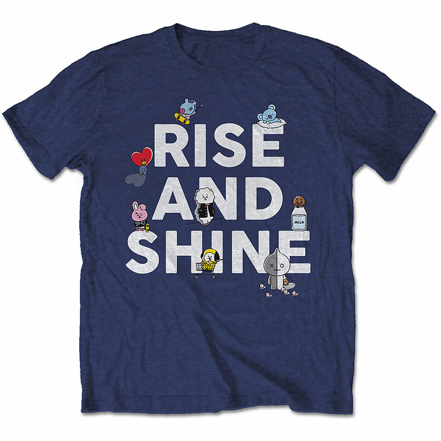 BT21 tričko, Rise And Shine Navy Blue, pánské, velikost XXL