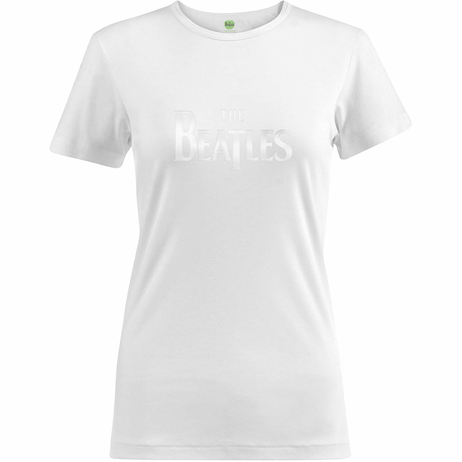 The Beatles tričko, Drop T Logo Hi-Build White, dámské, velikost XL