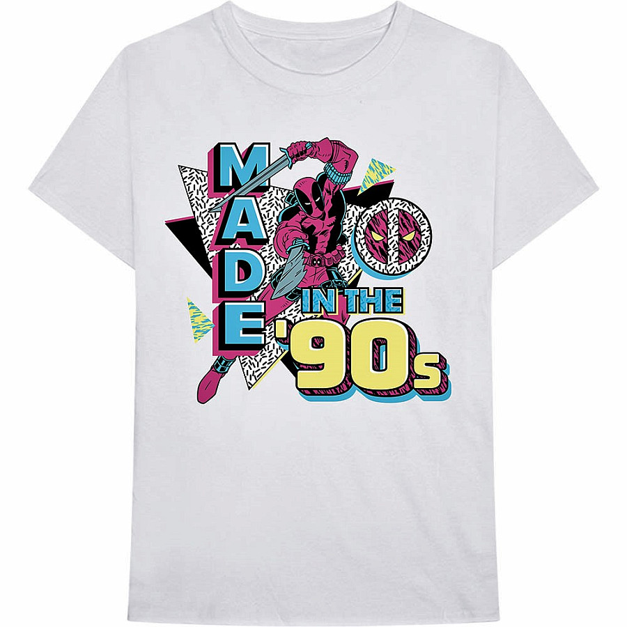 Deadpool tričko, Made In The 90s White, pánské, velikost XL