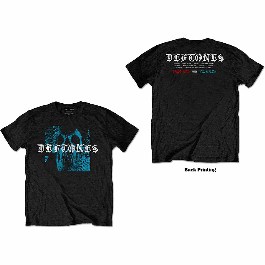 Deftones tričko, Static Skull BP Black, pánské, velikost XXL