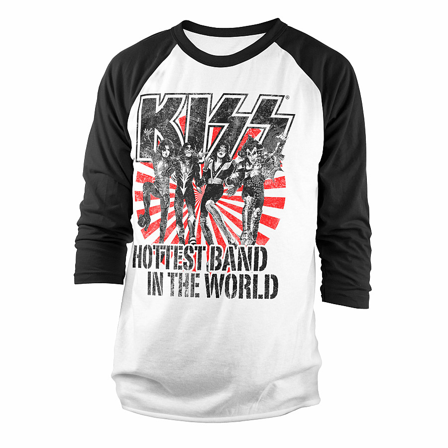 KISS tričko dlouhý rukáv, Hottest Band In The World Raglan, pánské, velikost XL