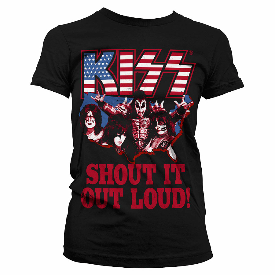 KISS tričko, Shout It Out Loud Black, dámské, velikost L