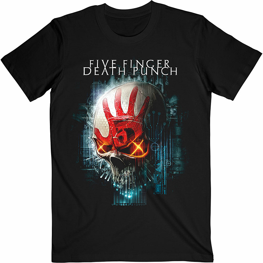 Five Finger Death Punch tričko, Interface Skull Black, pánské, velikost XL
