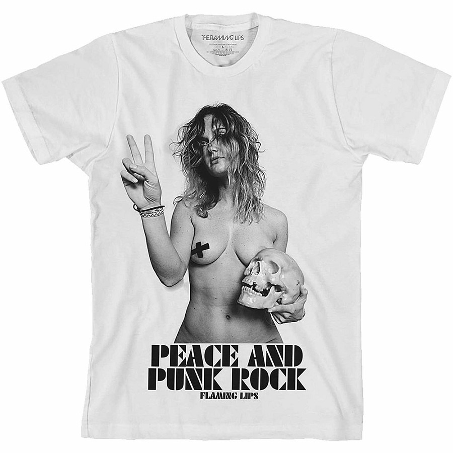 The Flaming Lips tričko, Peace &amp; Punk Rock Girl White, pánské, velikost S