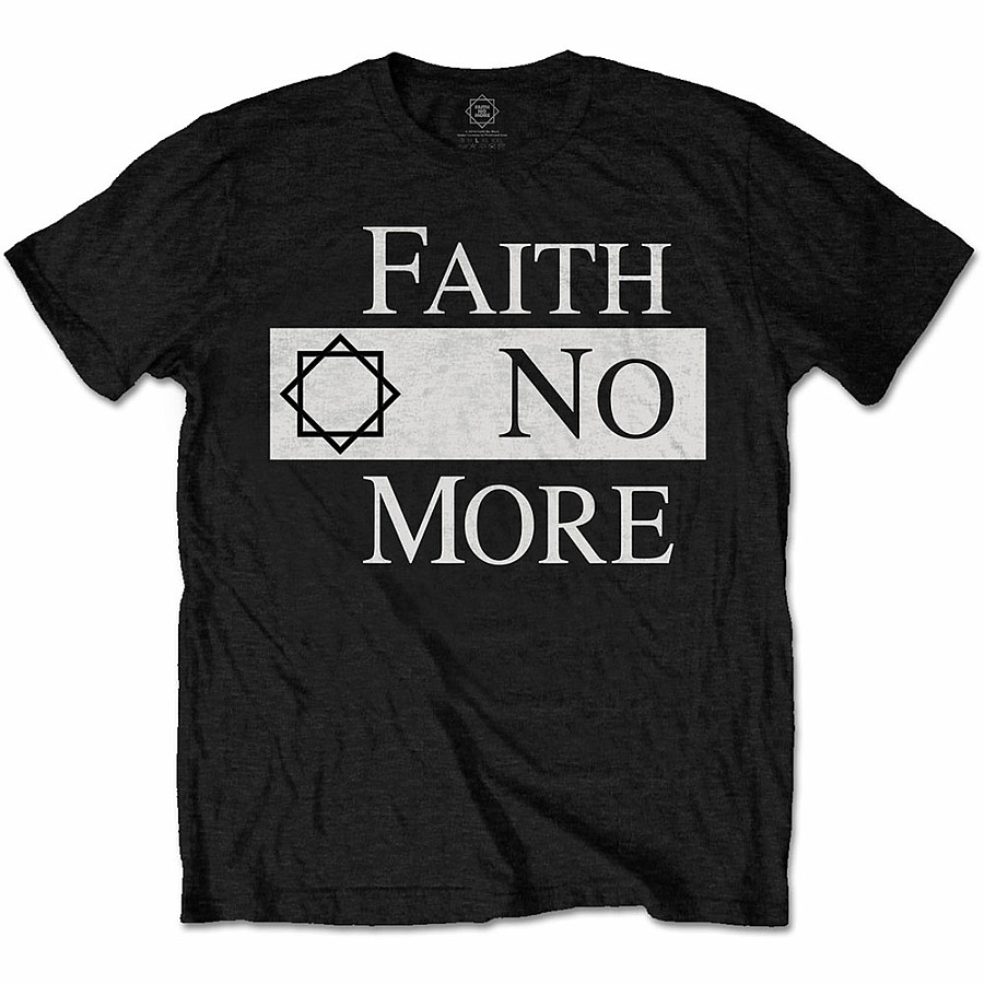 Faith No More tričko, Classic New Logo Star White on Black, pánské, velikost S
