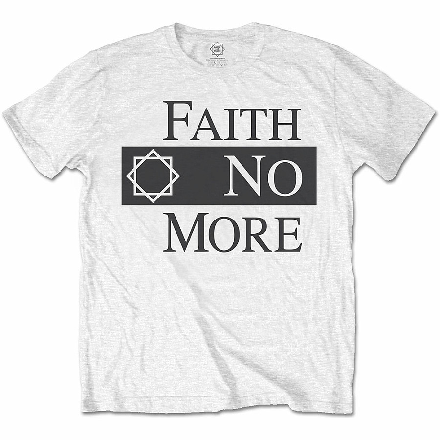 Faith No More tričko, Classic New Logo Star Black on White, pánské, velikost S