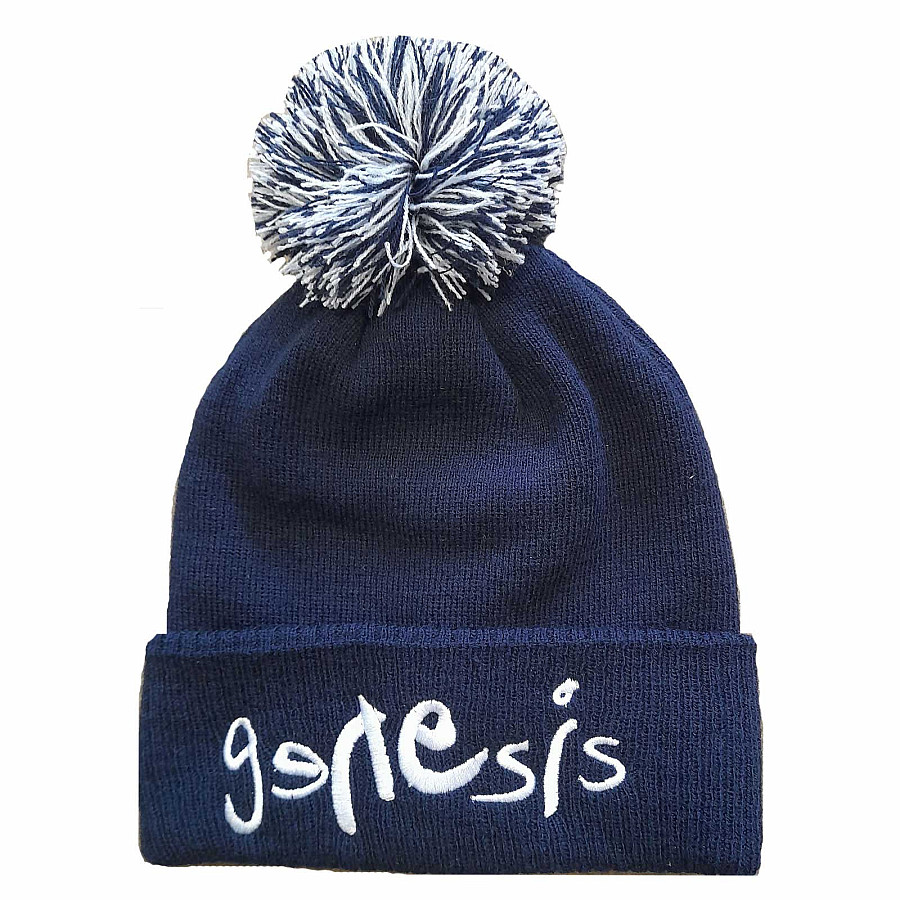 Genesis zimní kulich s bambulí, Logo Navy Blue