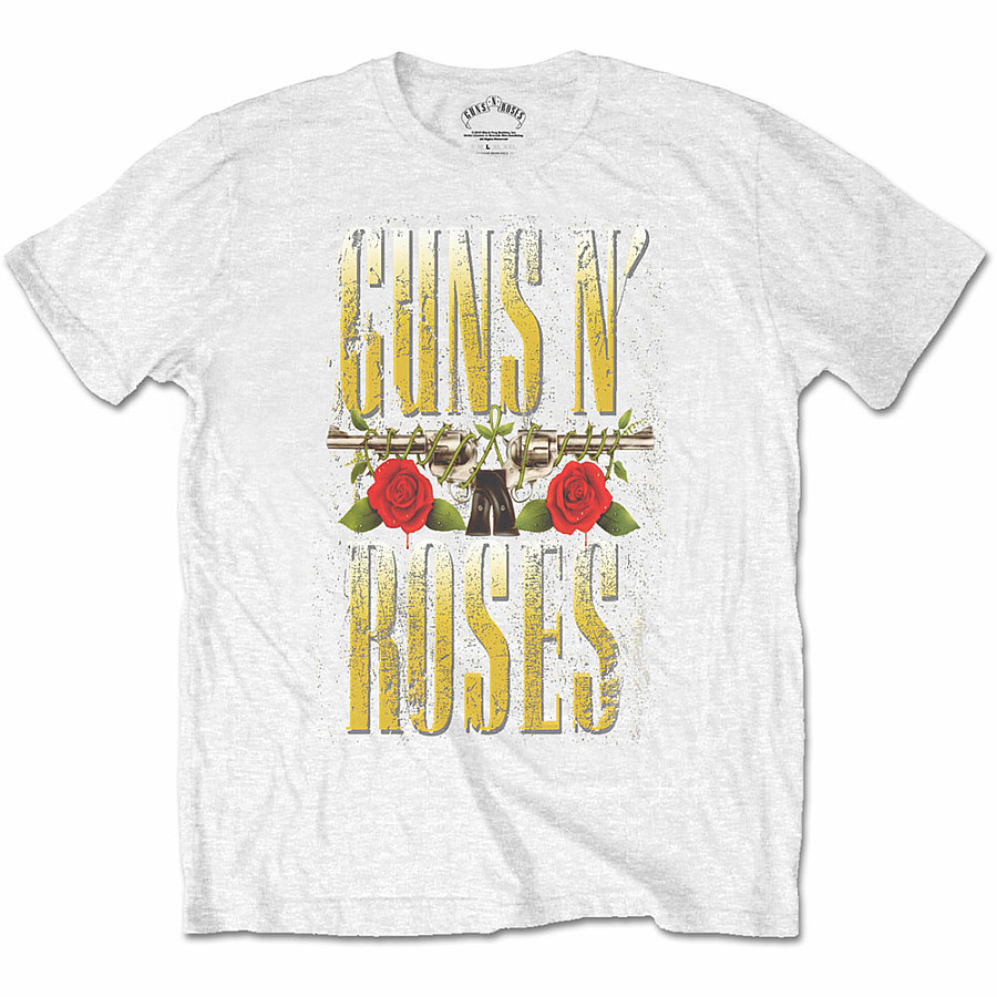 Guns N Roses tričko, Big Guns White, pánské, velikost XL