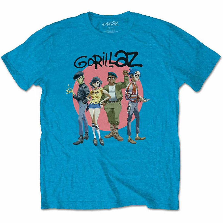 Gorillaz tričko, Group Circle Rise Blue, pánské, velikost M