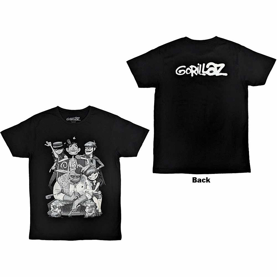 Gorillaz tričko, George Spray BP Black, pánské, velikost XL