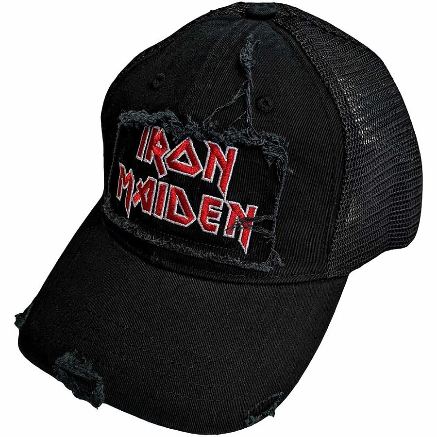 Iron Maiden kšiltovka, Scuffed Logo Mesh Black