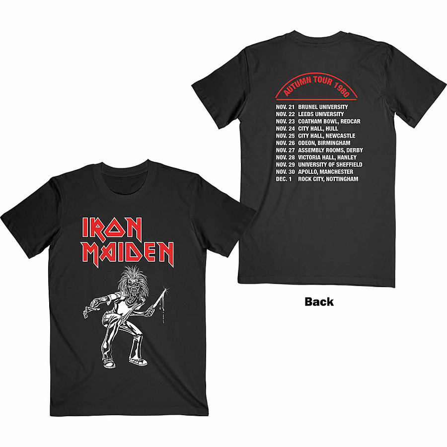 Iron Maiden tričko, Autumn Tour 1980 BP Black, pánské, velikost XXL