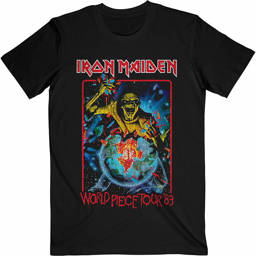 Iron Maiden tričko, World Piece Tour &#039;83 V.1. Black, pánské, velikost L