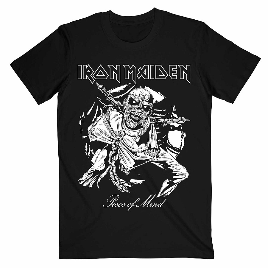 Iron Maiden tričko, Piece of Mind Mono Eddie Black, pánské, velikost S