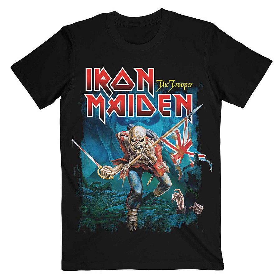 Iron Maiden tričko, Trooper Eddie Large Eyes Black, pánské, velikost M
