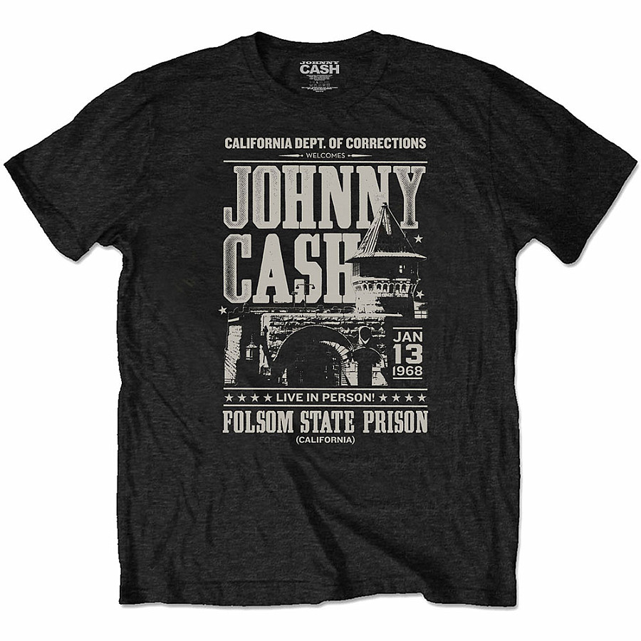 Johnny Cash tričko, Prison Poster Eco-Tee Black, pánské, velikost S