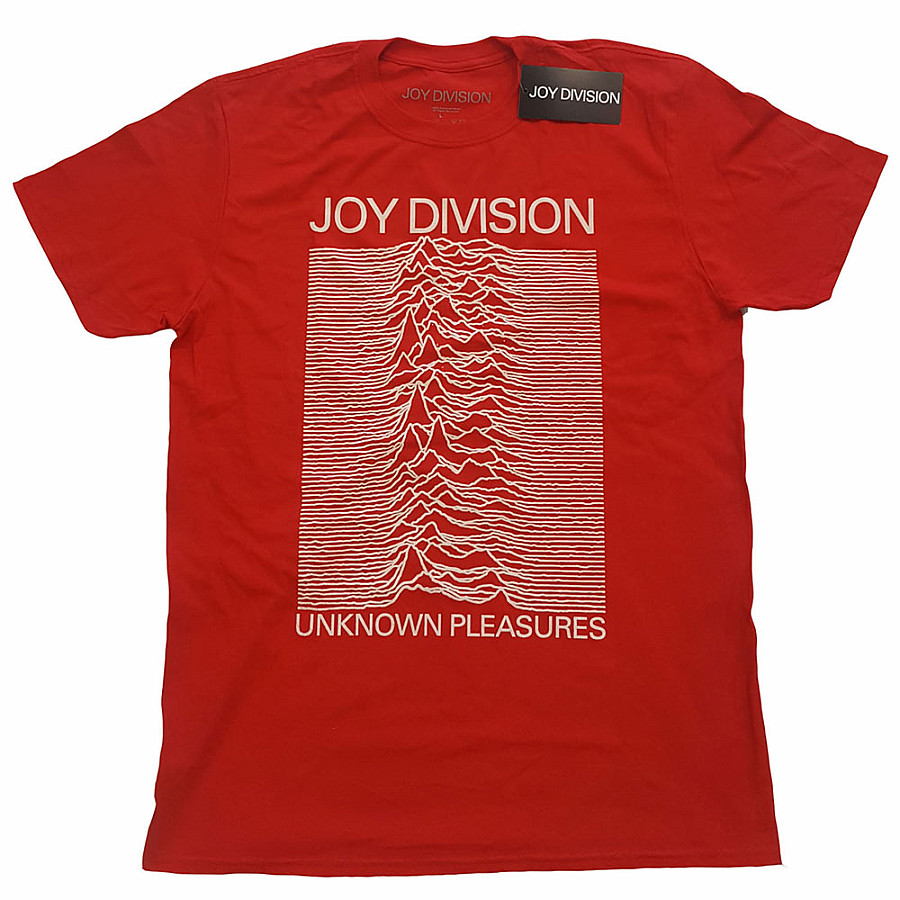 Joy Division tričko, Unknown Pleasures White On Red, pánské, velikost XL