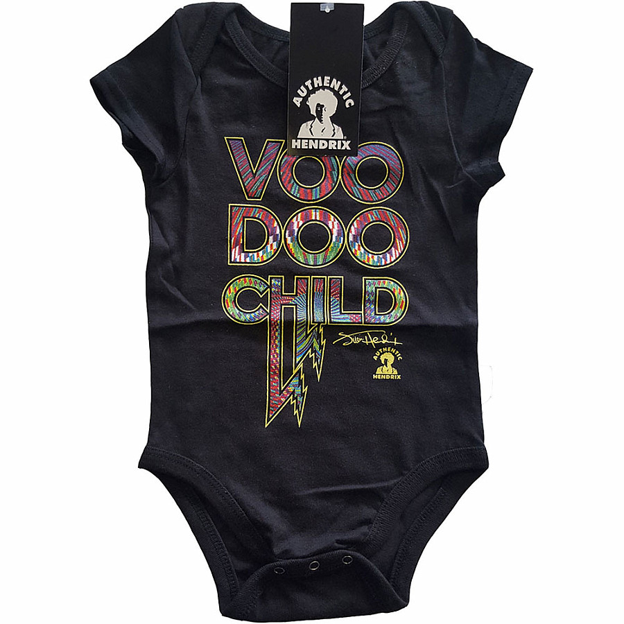 Jimi Hendrix kojenecké body tričko, Voodoo Child Black, dětské, velikost XXXL velikost XXXL (24 měsíců)