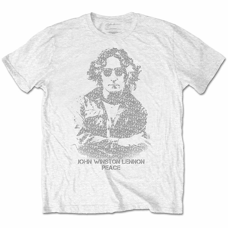 John Lennon tričko, Peace White, pánské, velikost L
