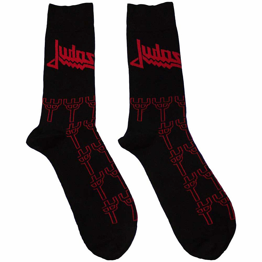 Judas Priest ponožky, Trident Pattern Black, unisex - velikost 7 až 11 (40 až 45)