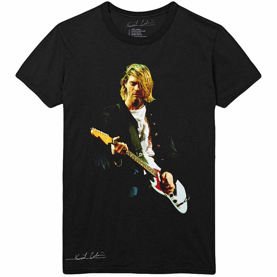 Nirvana tričko, Kurt Cobain Guitar Photo Colour Black, pánské, velikost L