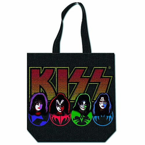 KISS nákupní taška se zipem, Faces &amp; Logo