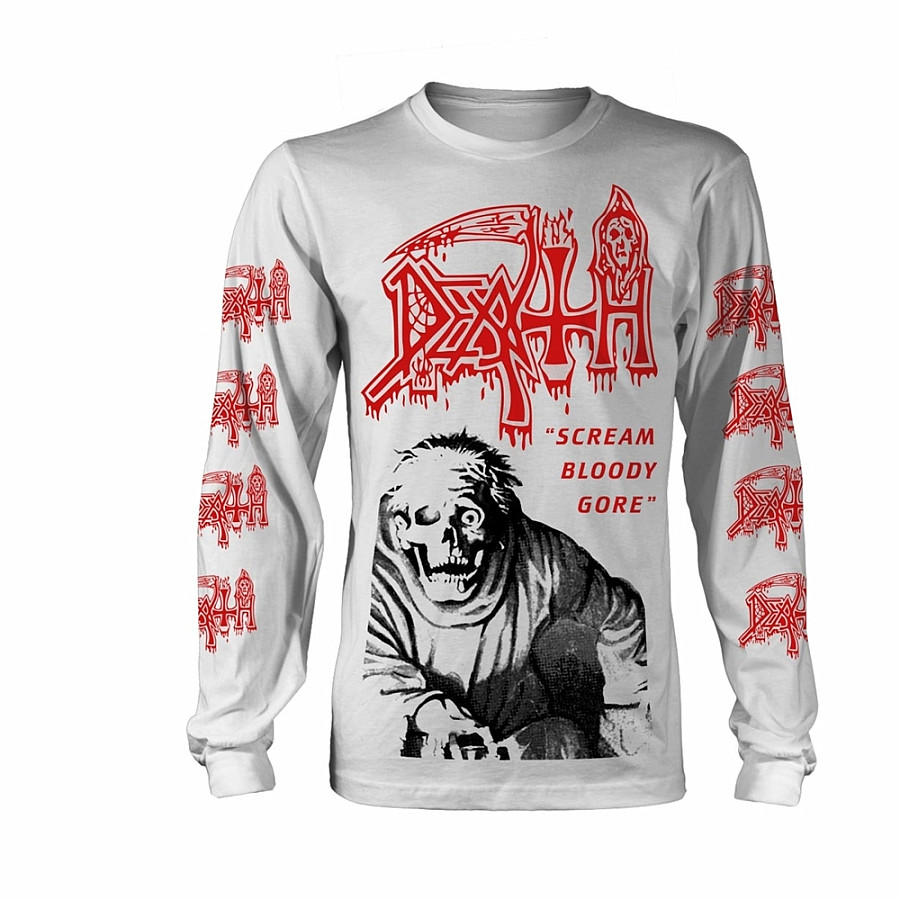 Death tričko dlouhý rukáv, Scream Bloody Gore White, pánské, velikost XL