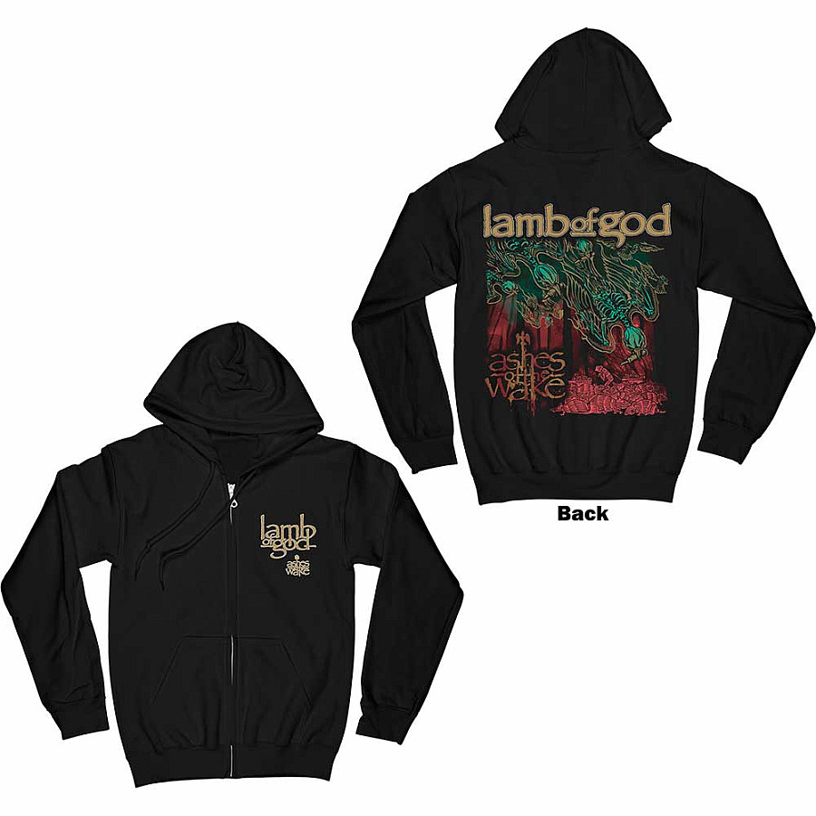 Lamb Of God mikina, Ashes of the Wake Album Cover Zipped BP Black, pánská, velikost XXL