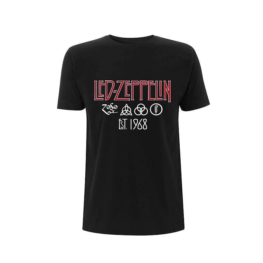 Led Zeppelin tričko, Symbols Est. 68 Black, pánské, velikost XXL