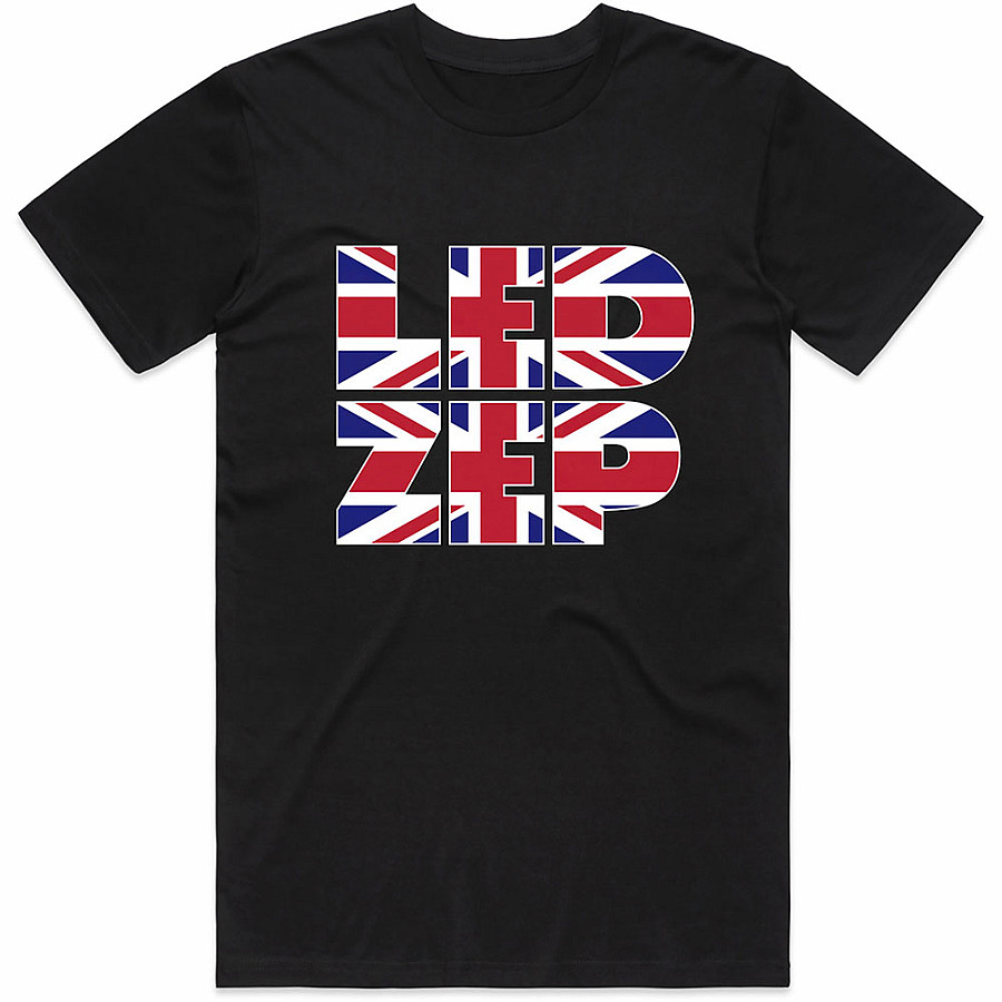 Led Zeppelin tričko, Union Jack Type Black, pánské, velikost L