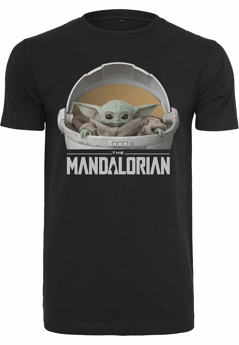 Star Wars tričko, Baby Yoda Mandalorian Logo Black, pánské, velikost S