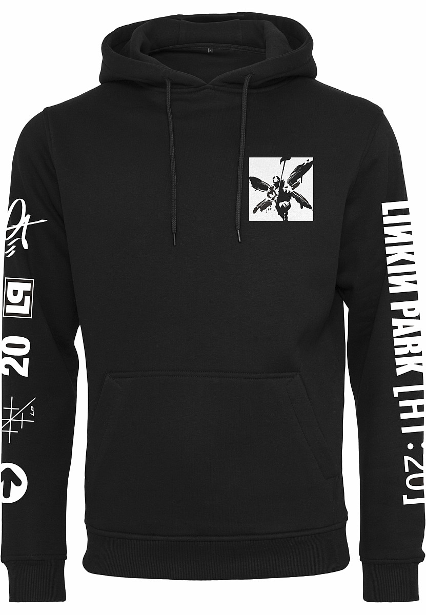 Linkin Park mikina, Anniversary Logo Sleeves Prints Hoody Black, pánská, velikost S