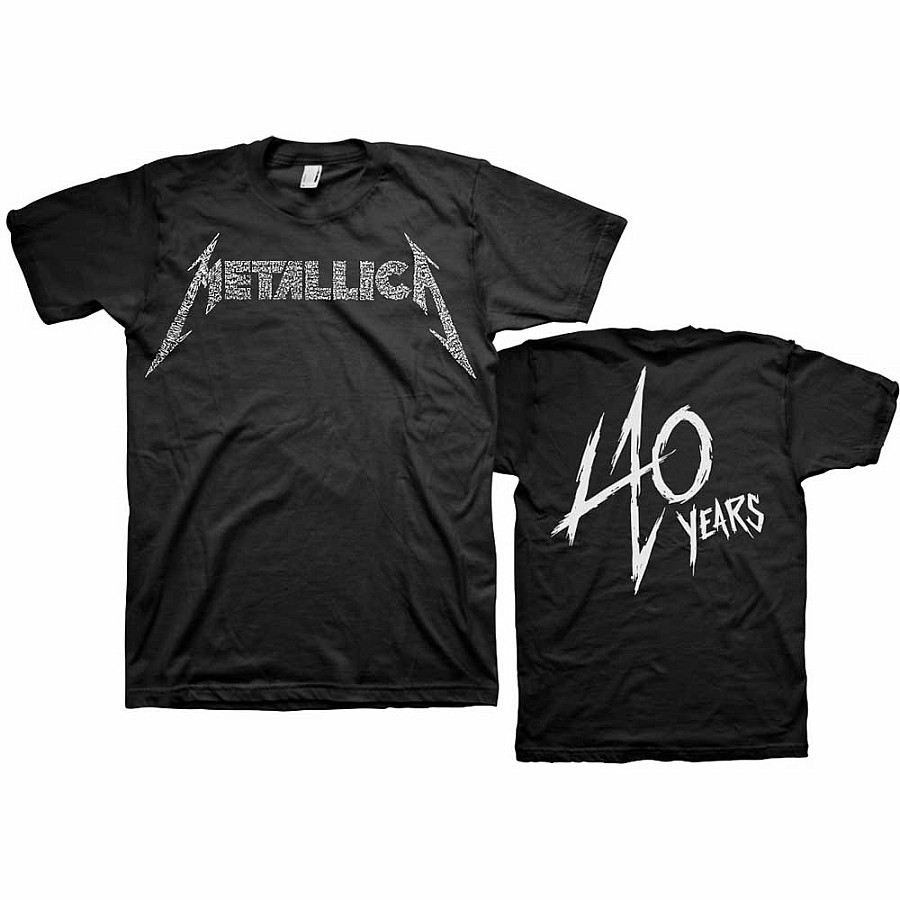 Metallica tričko, 40th Anniversary Songs Logo Black, pánské, velikost XL