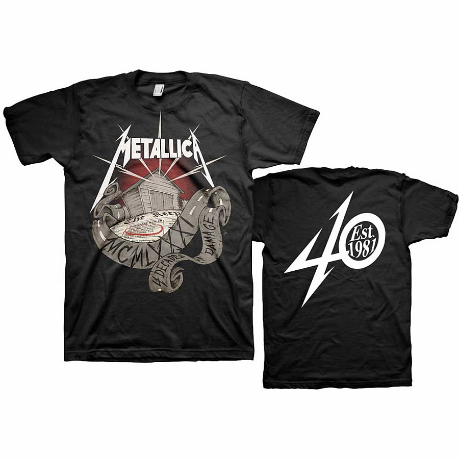 Metallica tričko, 40th Anniversary Garage BP Black, pánské, velikost M