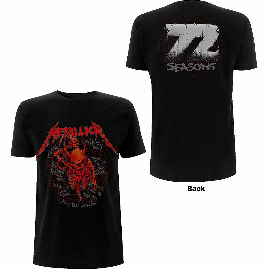 Metallica tričko, Skull Screaming Red 72 Seasons BP Black, pánské, velikost L