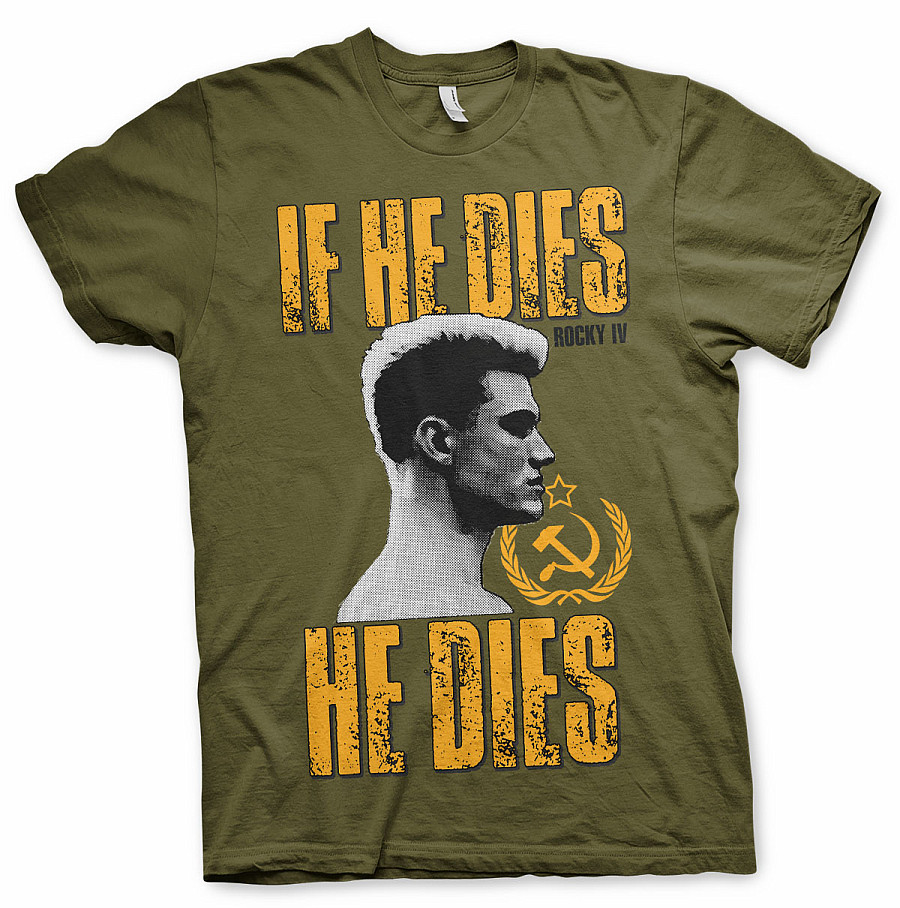 Rocky tričko, If He Dies He Dies, pánské, velikost L