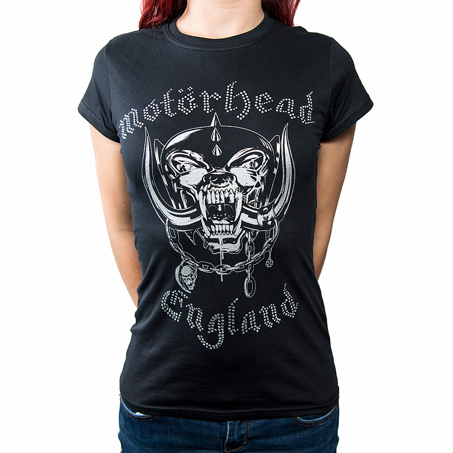 Motorhead tričko, England Diamante, dámské, velikost M