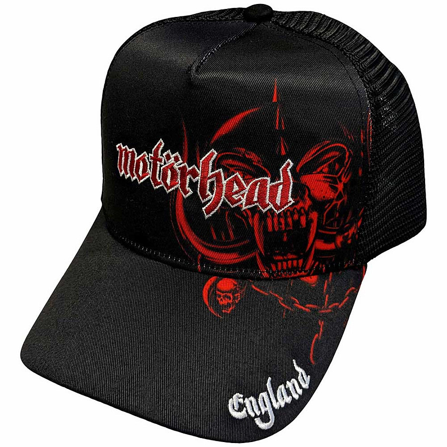 Motorhead kšiltovka, England Red Warpig Mesh Black