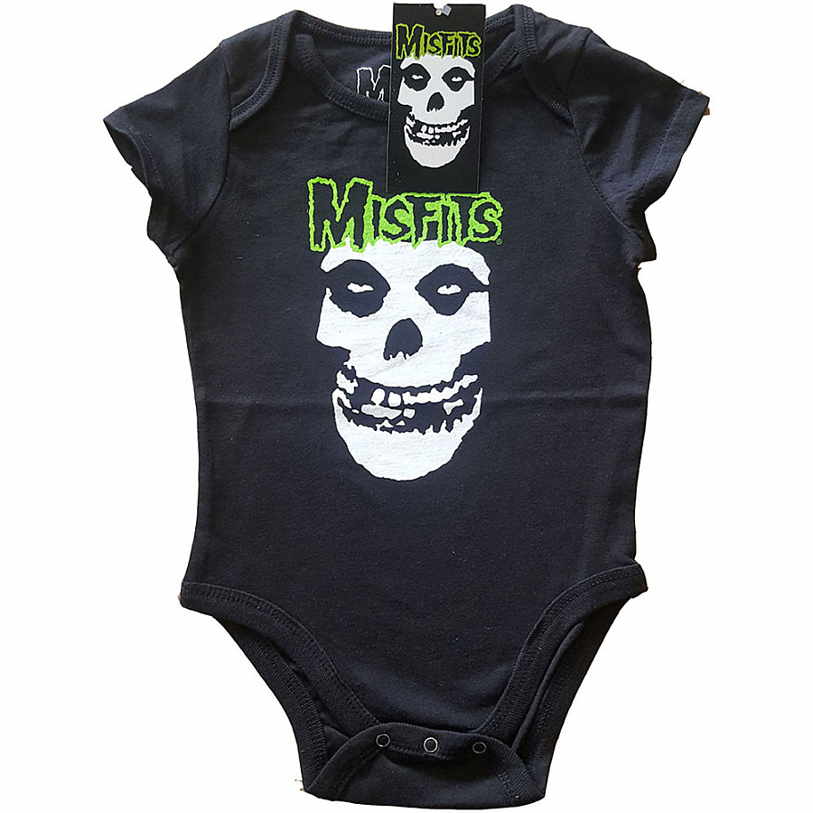 Misfits kojenecké body tričko, Skull &amp; Logo Black, dětské, velikost L velikost L (6-9 měsíc)
