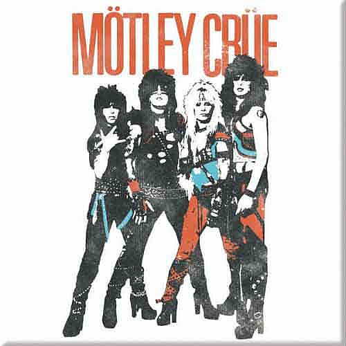 Motley Crue magnet na lednici 75mm x 75mm, Vintage World Tour