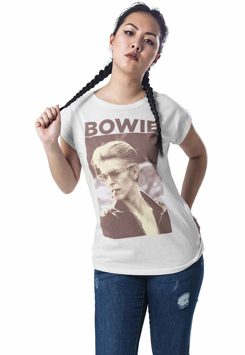 David Bowie tričko, David Smoking Girly White, dámské, velikost XXL