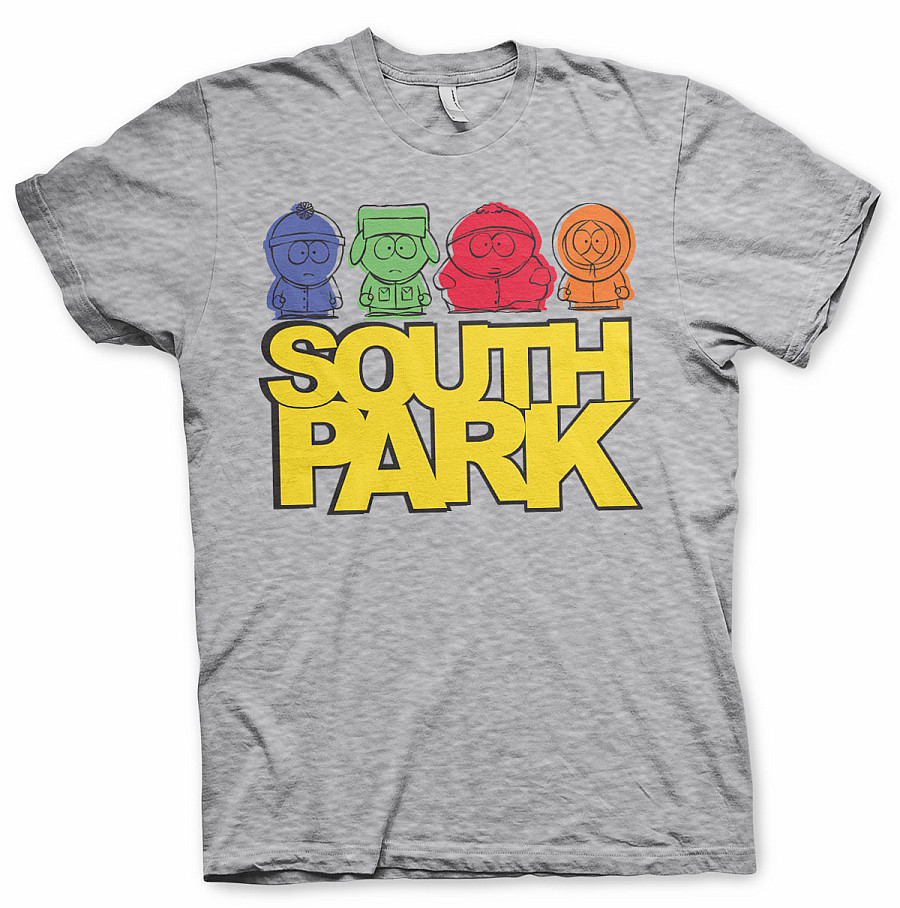 South Park tričko, Sketched Heather Grey, pánské, velikost L